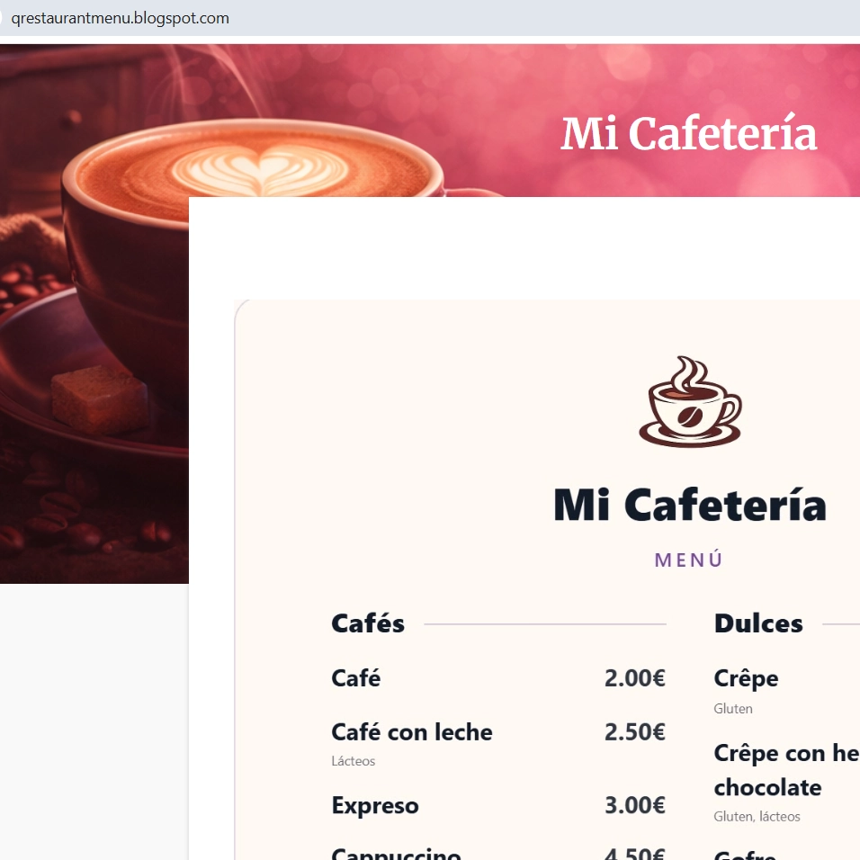 URL pública de tu menú