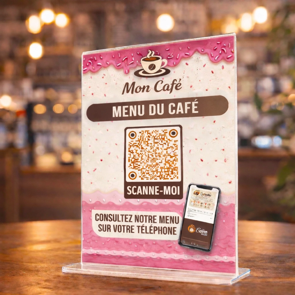 Exemple de menu restaurant en ligne avec QR code