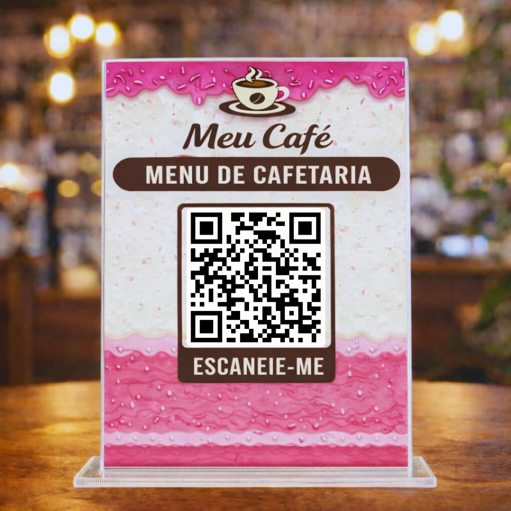 Exemplo de menu com código QR